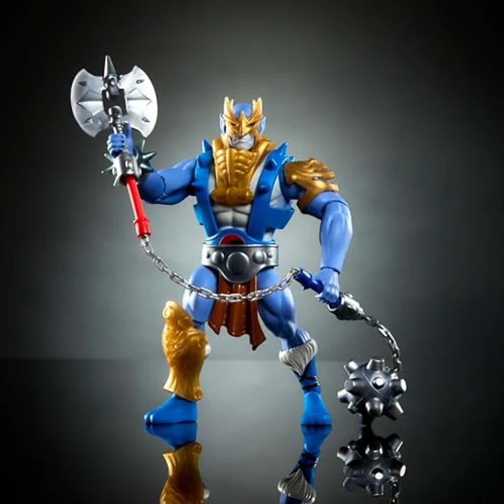 Masters of the Universe Origins Panthro, 14 cm bewegliche Actionfigur, abnehmbare Rüstung, Streitkolben, Axt und Mini-Comic, 1980er Crossover-Spielzeug, JFW97 – Bild 2