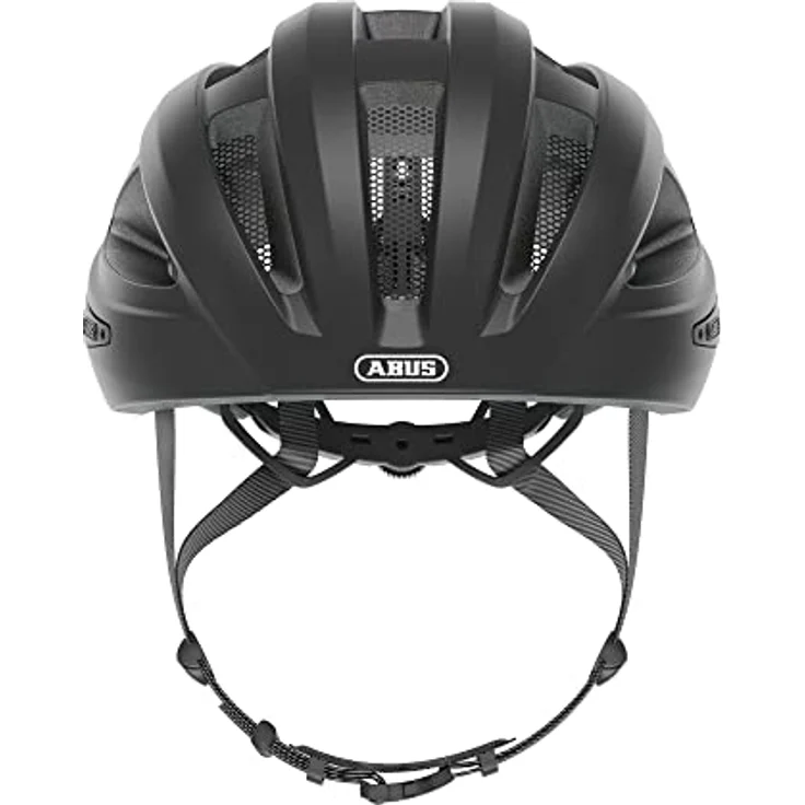 ABUS Rennradhelm Macator - Sportiver Fahrradhelm für Einsteiger - auch Zopfträger - Damen und Herren - Schwarz Matt, Größe L, L (58-62 cm​) – Bild 2