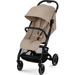 Cybex Gold Kinderwagen Beezy mit One-Pull Harness, Ab Geburt bis ca. 4 Jahre (max. 22 kg), Kompakt und ergonomisch, Almond Beige (Beige mit schwarzem Rahmen)