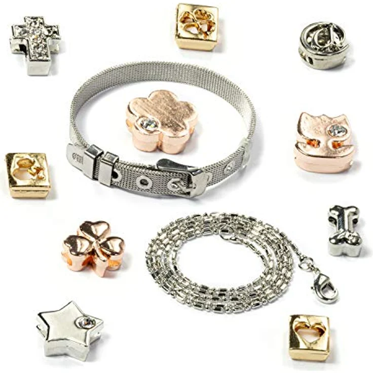 VALIOSA Merry Christmas Mode-Schmuck Adventskalender, schwarz, 24-teilig (1 Set) - mit 1 Kette, 3 Armbänder, 20 Charms, das besondere Geschenk für Mädchen, Frauen & Beste Freundin – Bild 4