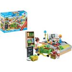 PLAYMOBIL Bio Supermarkt 71648, Einkaufsvergnügen mit Kasse, Einkaufswagen und Zubehör, City Life