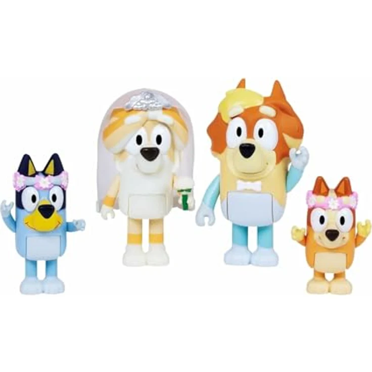 Bluey 4er Figuren Set, bewegliche Sammelfiguren für Abenteuer und Geschichten, exklusives Spielzeug (BLYA0000) – Bild 2