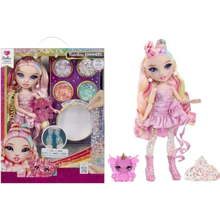Rainbow High Anziehpuppe Rainbow Shimmers, Fashion Doll Bella mit durchsichtigen Beinen und Glitzer-Schleim, pink – Bild 1