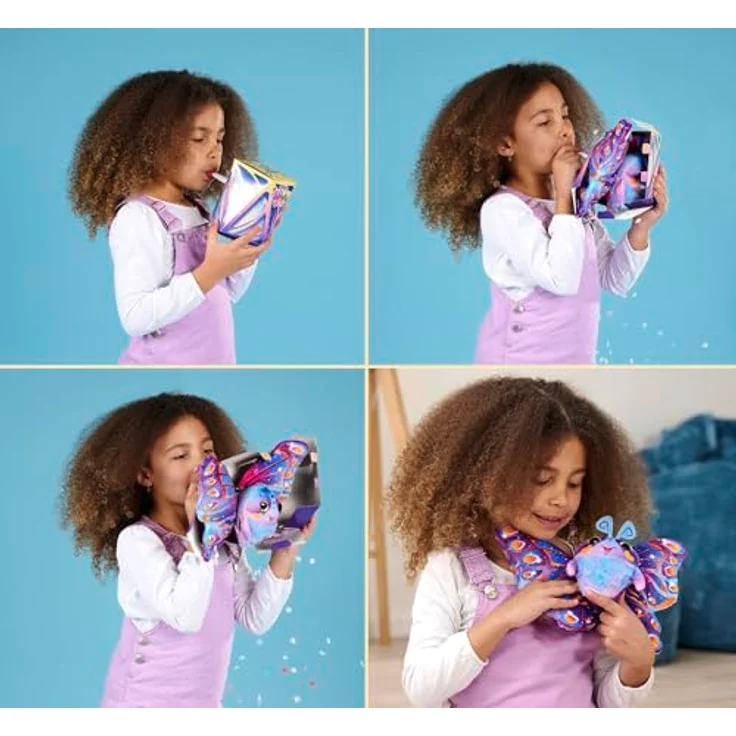 Simba Plüsch Schmetterling Fluffyfly, 30 cm aufblasbares Kuscheltier mit Regenbogen-Augen und Überraschungseffekt, geeignet für Kinder ab 3 Jahren – Bild 3