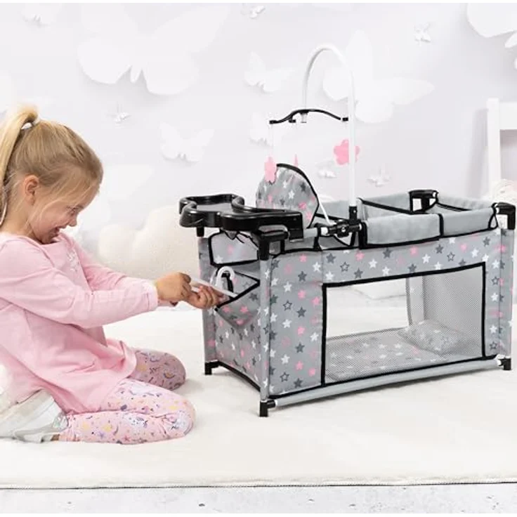 Bayer Puppenbett Multibett, mit Hochstuhl, Wickelablage und Mobile, vielseitig und praktisch – Bild 5