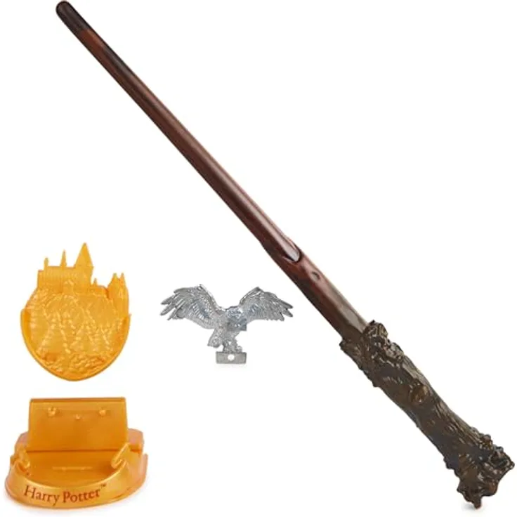 Wizarding World Harry Potter - Authentischer Zauberstab aus Kunststoff mit Hogwarts-Halterung, ca. 30,5 cm, Spielzeug für Kinder ab 14 Jahren, Fanartikel