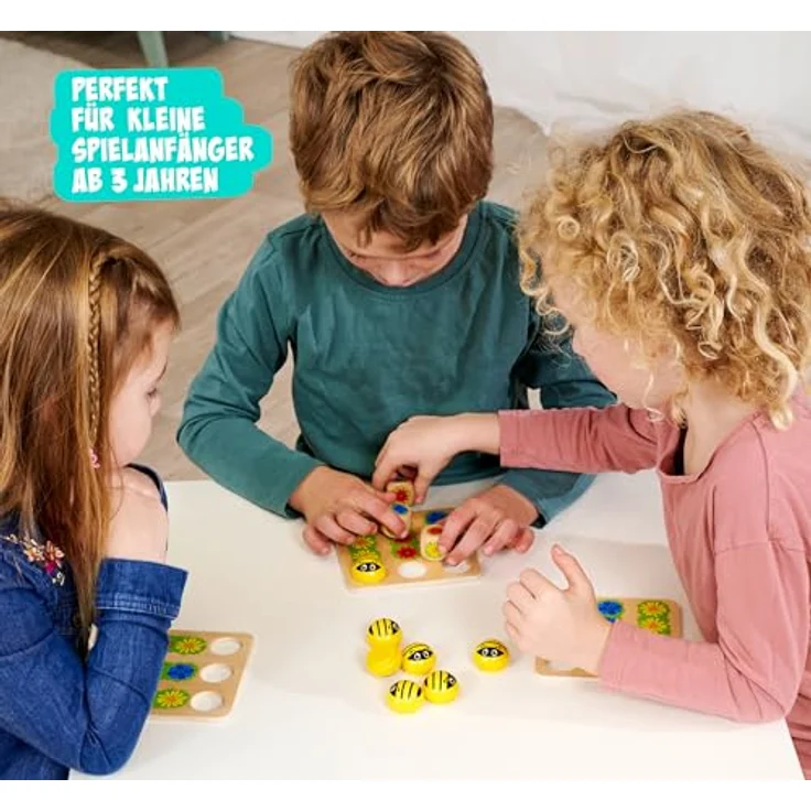 Noris Bee Yatzy, Brettspiel mit Bienen und Holz-Würfeln, ab 3 Jahren, für 1-4 Spieler, ideales Spielzeug für erstes Spielen – Bild 5