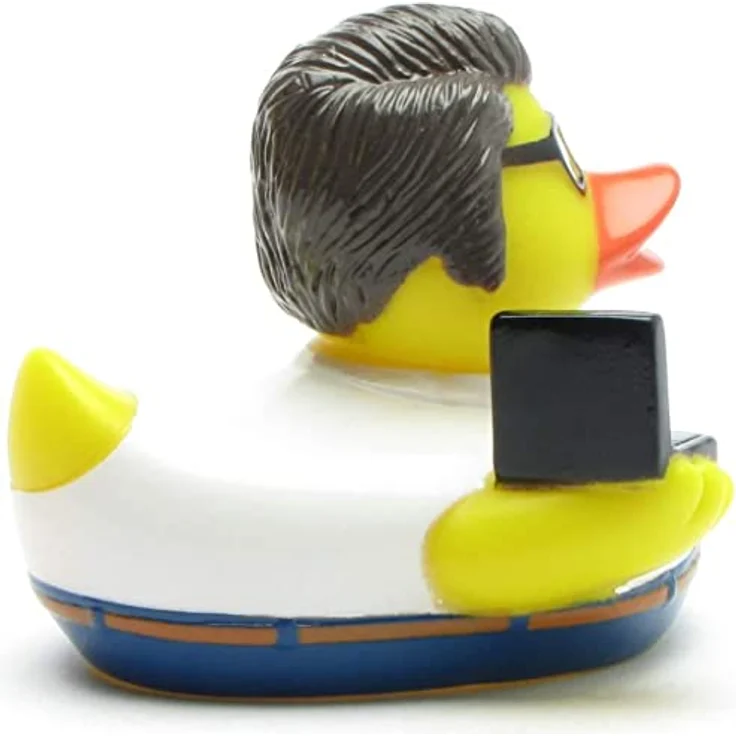 Duckshop Badeente - personalisierbar (Nerd Ente) mit eigenem Wunschtext, 8 cm, aus Vinyl – Bild 4