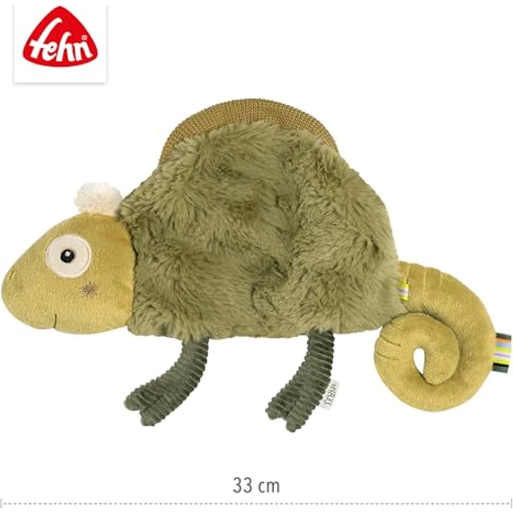 Fehn Schmusetuch Chamäleon, Spielkamerad und Einschlafhilfe, kuschelweich, ca. 33 cm, ab 0+ Monaten, waschbar bei 30°C – Bild 5