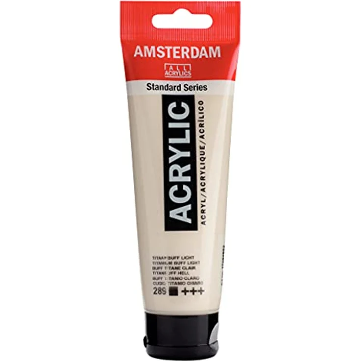 Amsterdam Standard Series Acrylfarbe, Tube 120 ml, Titanbuff Hell 289, hohe Lichtechtheit, alkalibeständig, schnell trocknend – Bild 1