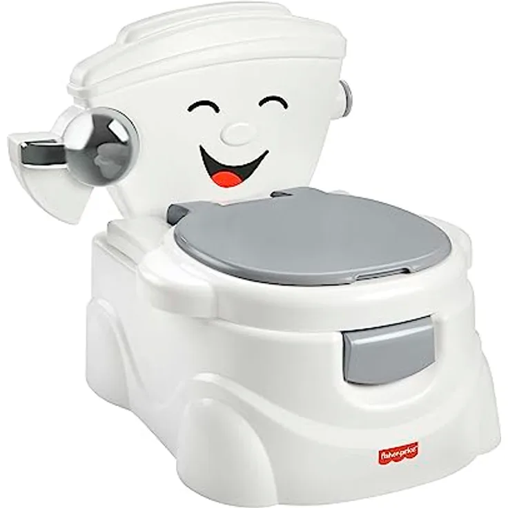 Fisher-Price Meine erste Toilette Töpfchen für Babys, deutsche Version, interaktives Trainingstöpfchen mit Musik und Geräuschen, HJC38