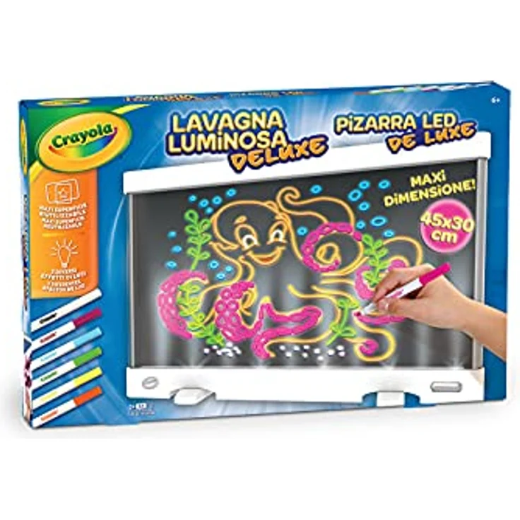 Crayola Deluxe Led-tafel Mit Filzstiften, Spielzeug Zeichenbrett Kinder, Led Zeichenbrett Mit 3 Lichteffekten, Radierbare Zaubertafel Zum Malen, Schreiben Und Zeichnen, Spielzeug Ab 6 Jahren – Bild 2