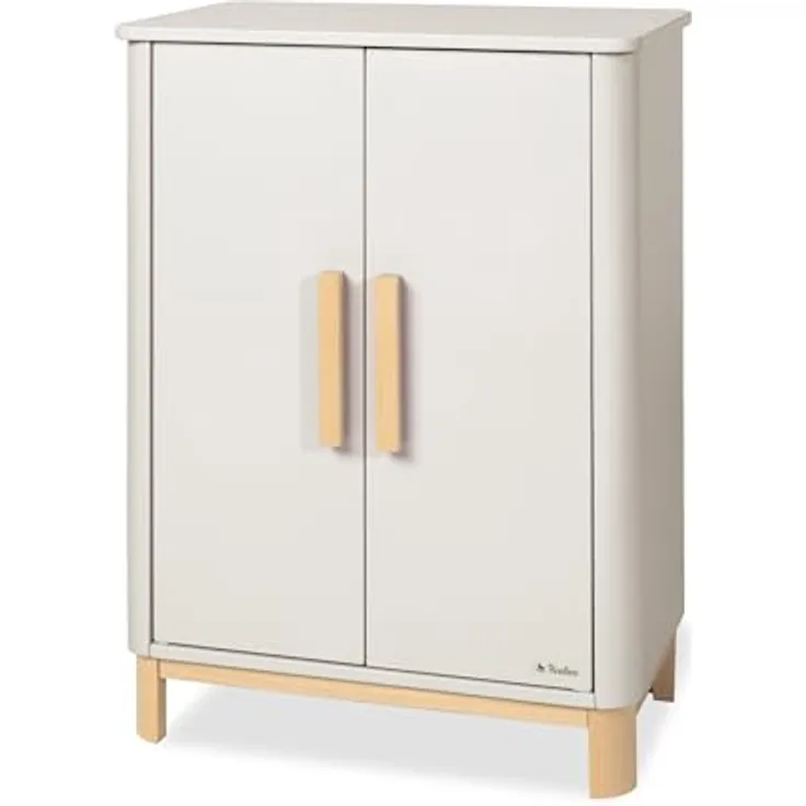 Pinolino Puppenschrank Malea, 4-tlg. mit 1 Einlegeboden, 1 Kleiderstange inkl. 3 Kleiderbügel, Beige