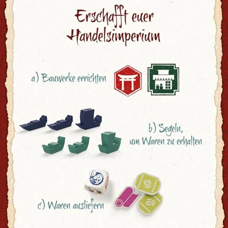 Kosmos 685447 Am goldenen Fluß, Strategiespiel für 2-4 Personen ab 12 Jahren, mit goldgeprägtem Spielplan und cleverem Würfelmechanismus – Bild 4