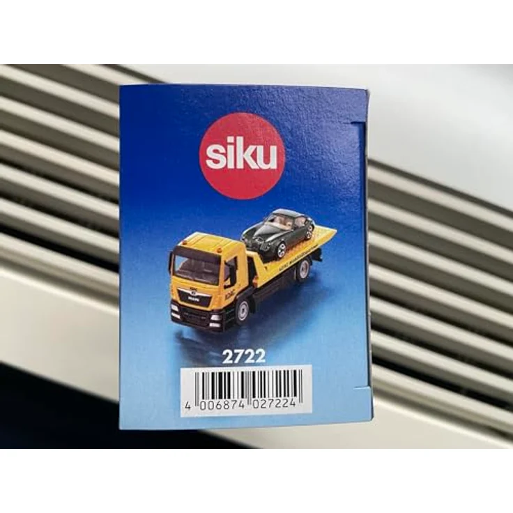 siku MAN Abschleppwagen ADAC, 1:55, Metall/Kunststoff, Gelb, Ausziehbare Seilwinde, Kipp- und absenkbare Transportplattform – Bild 5