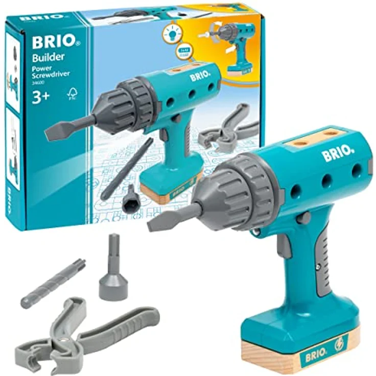 BRIO Builder - 34600 Builder Akkuschrauber - Entwicklungsförderndes Rollenspiel- & Konstruktionsspielzeug für Kinder ab 3 Jahren – Bild 1
