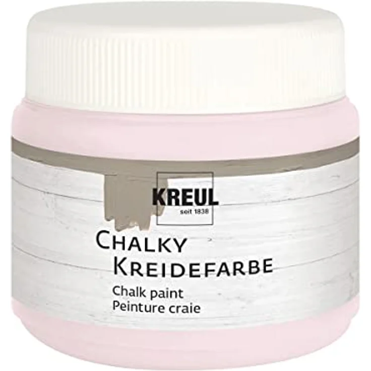 KREUL Chalky Kreidefarbe Mademoiselle Rosé, 150 ml, sanft-matt, cremig deckend, schnelltrocknend für Used Look Effekte – Bild 1