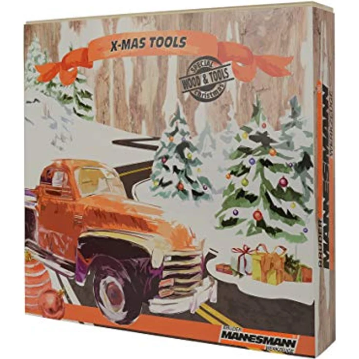 Mannesmann Holz-Adventskalender mit Multi-Tool und 24 lasergravierten Sub-Boxen, inklusive Graviervorlagen – Bild 1