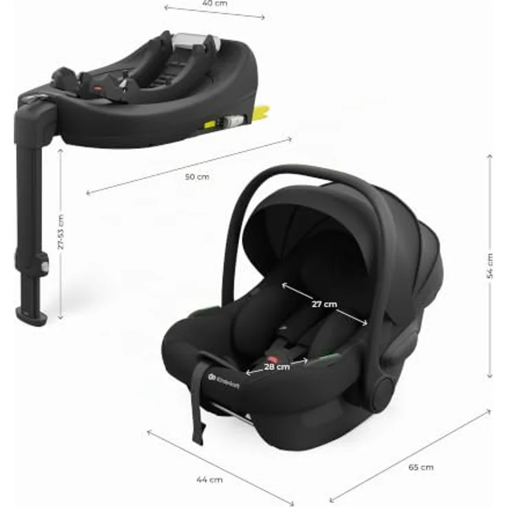 Kinderkraft i-Lite Babyschale mit Endura Safe FX Basis, ultraleicht, 90° Drehfunktion, geeignet von Geburt bis 87 cm, i-Size Norm – Bild 13