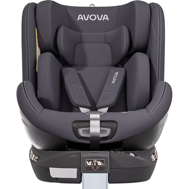 Avova Reboarder-Kindersitz Swan-Fix i-Size, sicher für Kinder von 40 cm bis 125 cm, inkl. Isofix-Basis, 360°-Drehfunktion, Koala Grey