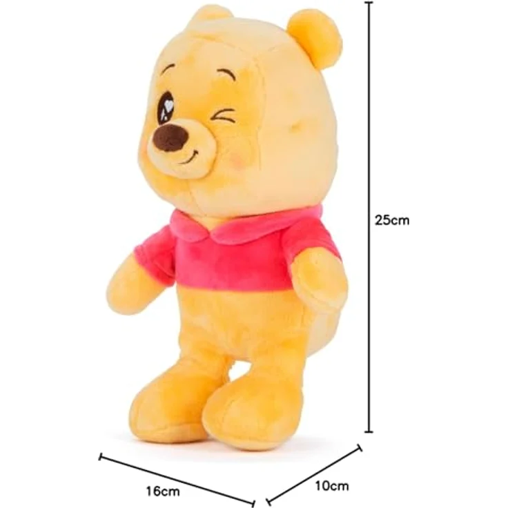SIMBA Plüschfigur Disney, Winnie the Pooh Twinkle Eye Puh Plüsch, 25 cm, kuschelweicher Bär mit zwinkerndem Auge, rot – Bild 6