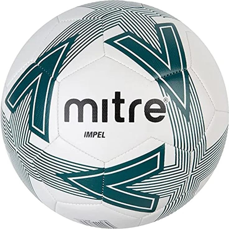 Mitre Impel L30P Fußball, sehr strapazierfähig, formbeständig, für alle Altersgruppen, weiß, dunkelgrün, schwarz, Ballgröße 5