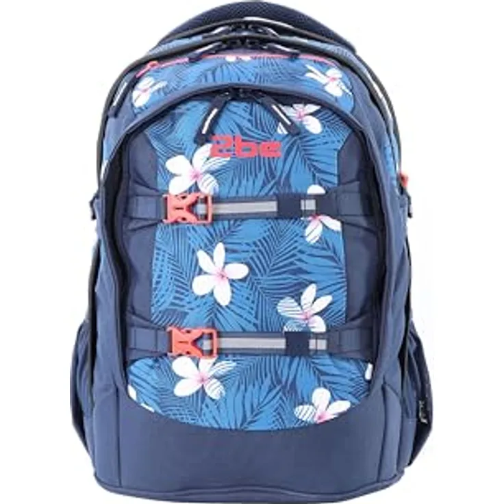 2be Schulrucksack, mit reflektierenden Elementen, ergonomischem Rücken und integriertem Regenschutz, in verschiedenen Farben verfügbar
