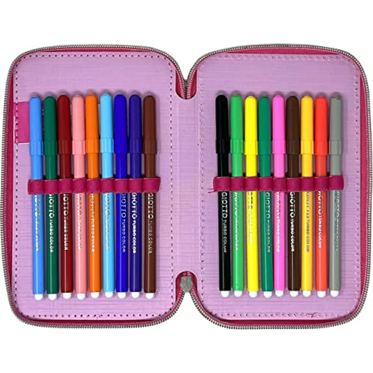 Clondo Disney Minnie Maus Federmäppchen, 44 Teile, mehrfarbig, etui mit 3 Fächern, 20 cm, inkl. Stiften und Zubehör für Grundschule – Bild 5