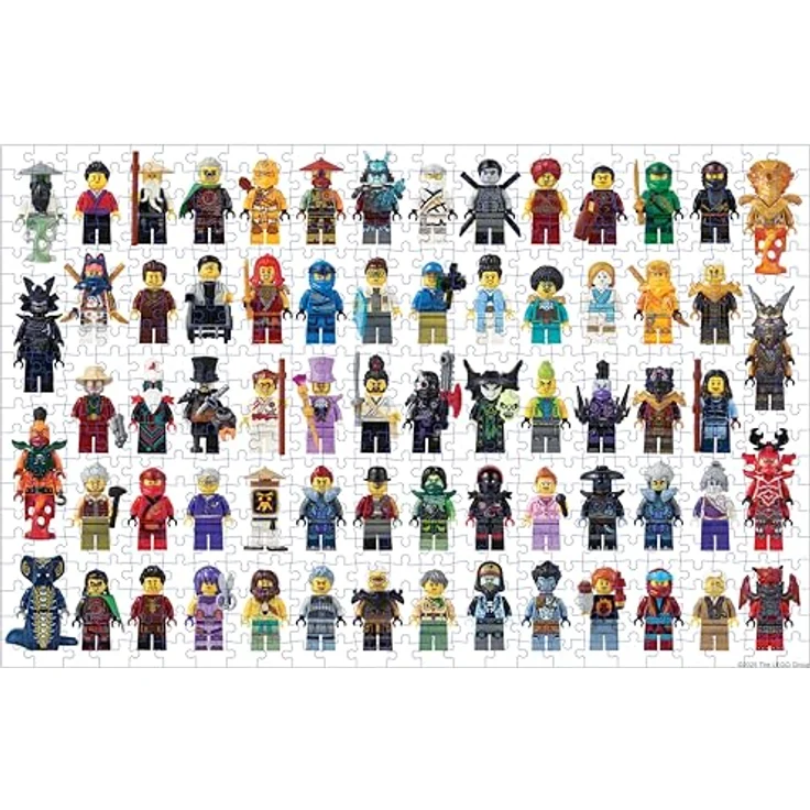 Chronicle Books LEGO NINJAGO 500-Piece Puzzle, Familienpuzzle mit spektakulären Ninja-Minifiguren und Charakterübersicht, 39,4 x 61 cm – Bild 2