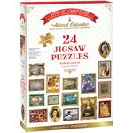 Eurographics Adventskalender Masterpieces, 24 Puzzles mit 50 Teilen, inspiriert von Meisterwerken berühmter Künstler