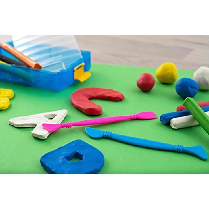 Eberhard Faber 572010 - Winner Plastilin-Knete in 7 leuchtenden Farben, Kunststoffbox mit 14 Knetstangen und 2 Modellierwerkzeugen, weich und formbar, für kreativen Bastel- und Knetspaß – Bild 4