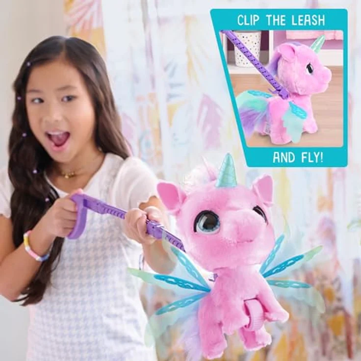 Just Play furReal Fly-A-Lots Alihorn, interaktives Spielzeug mit weichem rosa Fell, 20 cm, für Kinder ab 4 Jahren – Bild 4
