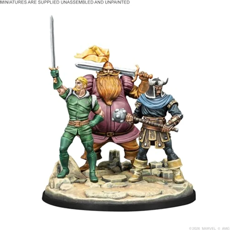 Atomic Mass Games Marvel Crisis Protocol - Valkyrie auf Elendil & Warriors Three, Brettspiel mit detailreichen Miniaturen und strategischen Teamtaktikkarten – Bild 4