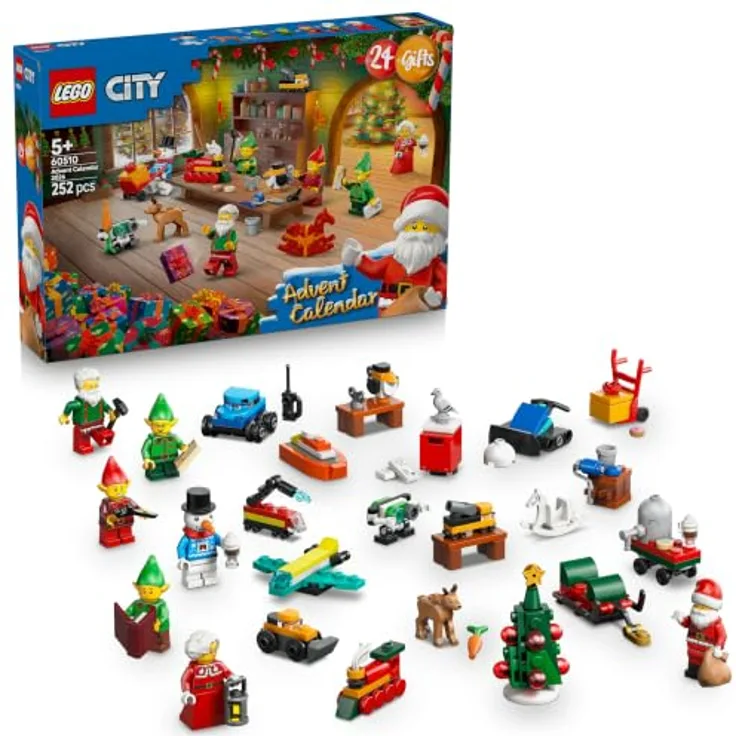 LEGO City Advent Calendar 2026, weihnachtliches Countdown-Set mit 24 Überraschungen, inkl. Weihnachtsmann und Figuren, 252 Steine, für Kinder ab 5+
