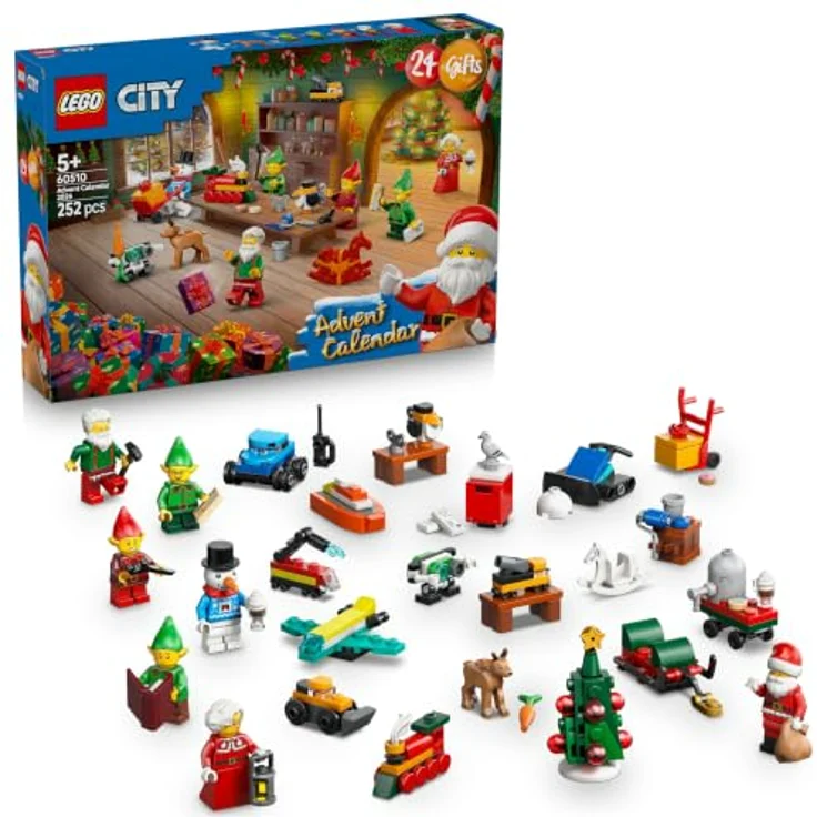 LEGO City Advent Calendar 2026, weihnachtliches Countdown-Set mit 24 Überraschungen, inkl. Weihnachtsmann und Figuren, 252 Steine, für Kinder ab 5+ – Bild 1