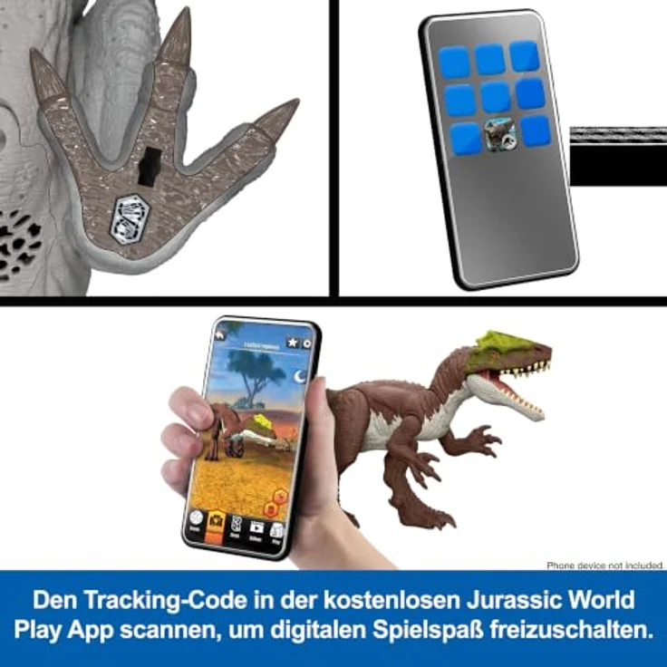 Mattel Jurassic World Power-Paket Tyrannosaurus rex-Actionfigur, T-Rex mit Wachstumsfunktion und Gebrüll, Schwarz und Blau, Kunststoff – Bild 5