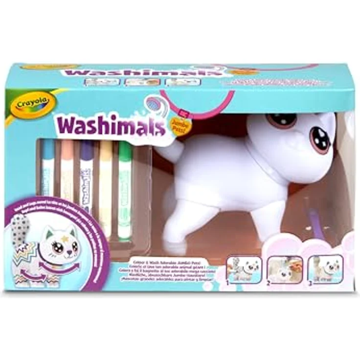 Crayola Jumbo Kuschelkatze Scribble Scrubbie Jenny, waschbares Kuscheltier mit kreativen Malmöglichkeiten – Bild 2