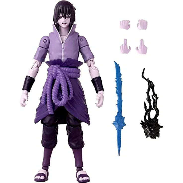 Bandai – Anime Heroes – Naruto Shippuden – Anime Heroes-Figur Sasuke 17 cm – Uchiwa Sasuke Rinnegan / Mangekyo Sharingan – 36962, Mehrfarbig – Bild 3