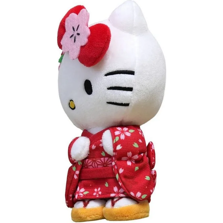 Sakami Merchandise Plüschfigur Hello Kitty Kimono, 22 cm, hochwertige Sanrio Kuscheltier aus 100% Polyester
