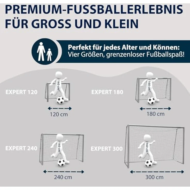 HUDORA Kinder, Jugendliche & Erwachsene Fußball-Tor Expert 300 Garten Fußballtor grau – Bild 6