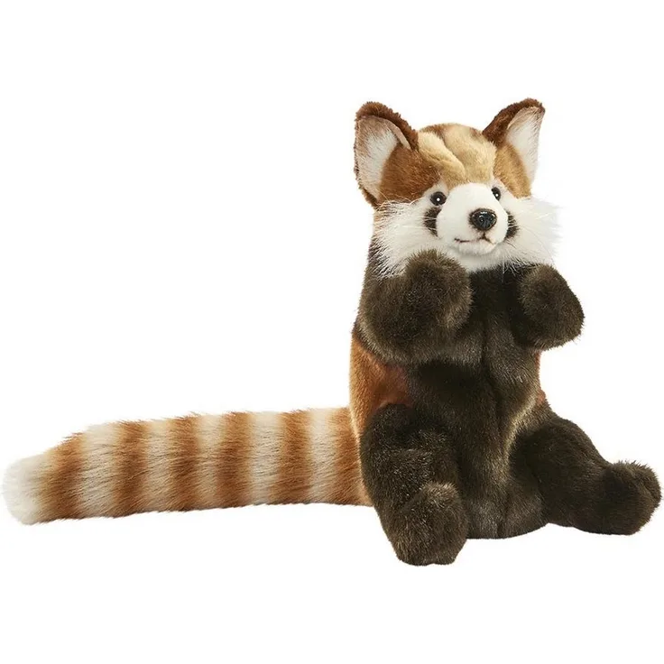 Hansa Creation Handpuppe Roter Panda - Kuscheltier, handgefertigt, Höhe ca. 20 cm