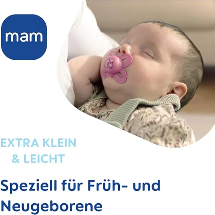 MAM Start Pure Schnuller im 2er-Set, Baby Schnuller speziell für Früh- und Neugeborene, aus nachhaltigem & bio-erneuerbarem Material, mit Schnullerbox, 0-2 Monate, Schnecke/Fuchs – Bild 5