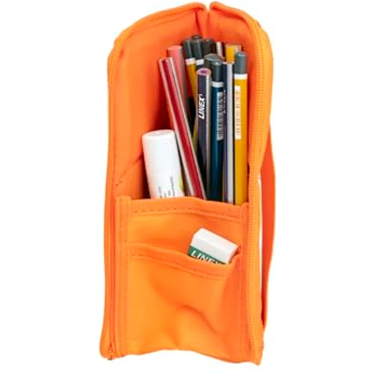 Oxford Federmäppchen Stand-Up Stiftehalter mit Reißverschluss, Stifte-Tasche, orange – Bild 3