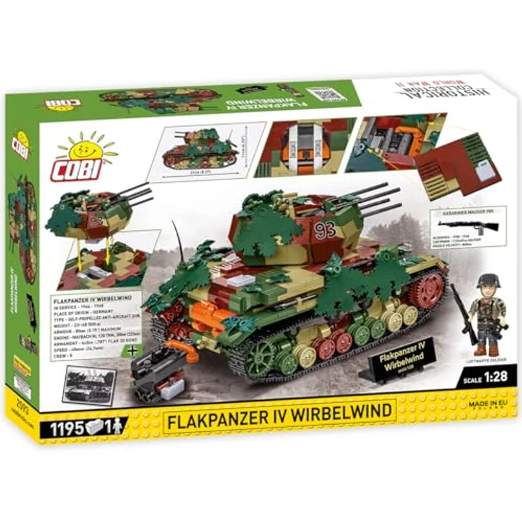 Cobi Executive Edition Flakpanzer IV Wirbelwind, 1:28 Modell mit 1.195 Bausteinen und drehbarer 2-cm-Flugabwehrkanone – Bild 9