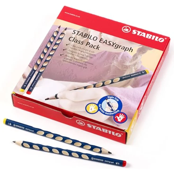 STABILO EASYgraph, Ergonomischer Dreikant-Bleistift für Links- und Rechtshänder, Härtegrad HB, petrol, 48er Pack – Bild 1