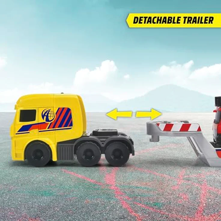 Dickie Toys - 3-in-1 Micro Rescue Truck (32 cm) - Daimler Truck mit Anhänger und 2 Mercedes-Benz Spielzeugautos (Polizeiauto und Feuerwehrauto) - Auto-Spielzeug für Kinder ab 3 Jahre – Bild 5