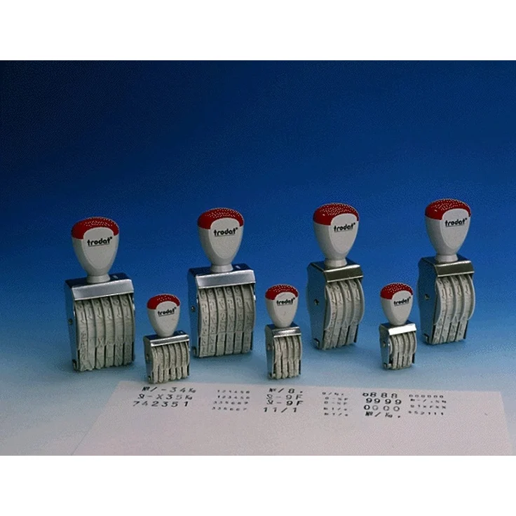 WEDO Stempel Stempel Zahlen 9mm 6-stellig, Nummernstempel mit Metallgehäuse, 41 mm Abdruckbreite