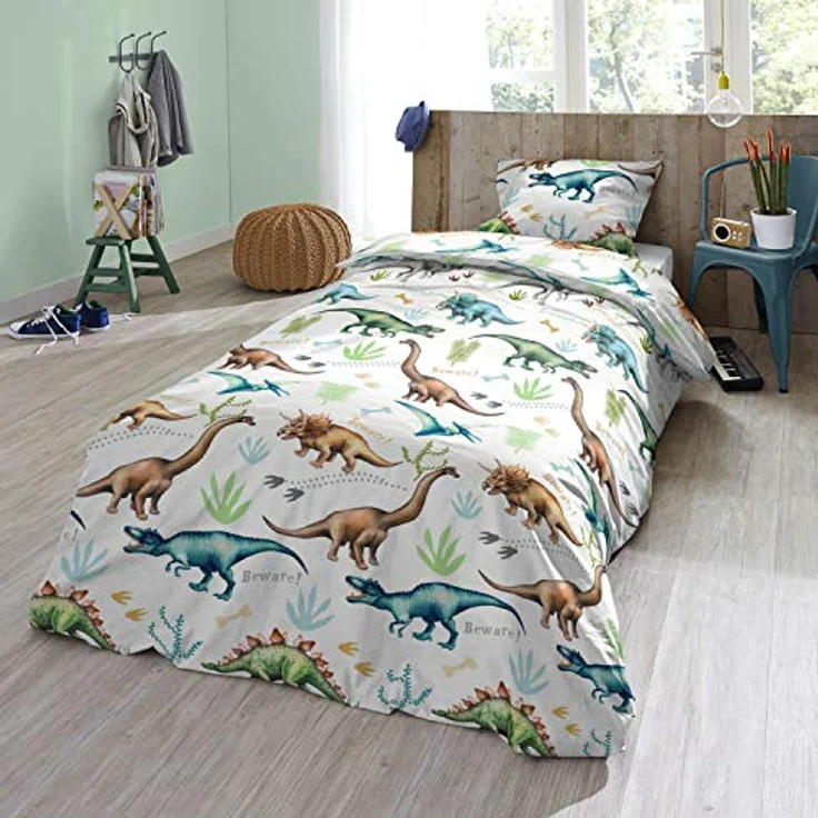 ESPiCO Bettwäsche Trendy Bedding Dinos Dinosaurier Dino Saurier Knochen Schnabel Flügel Tiermotiv Reptilien Renforcé, Größe:135 cm x 200 cm - Preisvergleich – Bild 5