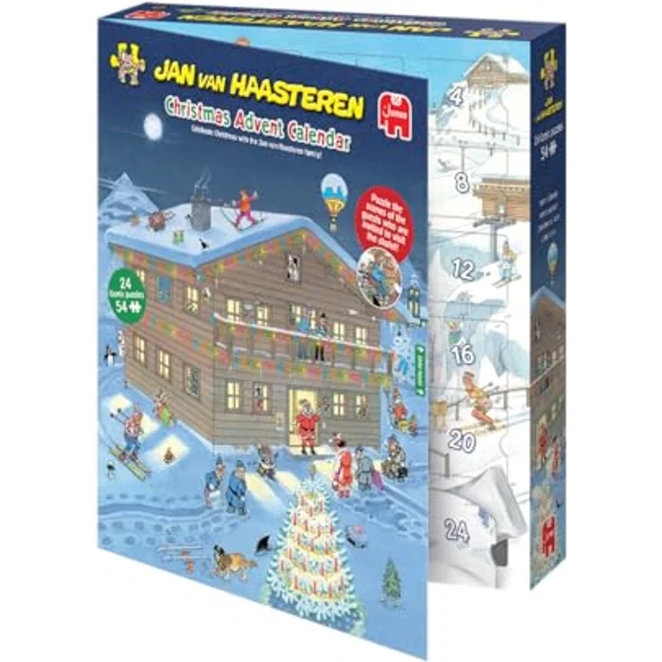 Jan van Haasteren Adventskalender 2025, Weihnachtspuzzle mit 24 x 54 Teilen aus recyceltem Karton, festliche Szenen für Erwachsene – Bild 2