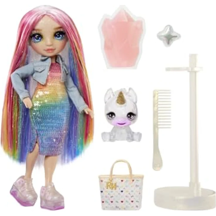 Rainbow High Anziehpuppe Classic Rainbow Fashion Doll - Amaya (rainbow) mit tollen Accessoires und langen Haaren zum stylen – Bild 5